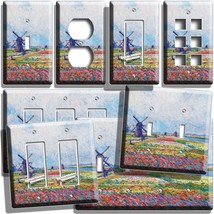 Claude Monet Windmill Tulips Field Painting Light Switch Outlets Art Wall Plates - £13.08 GBP+
