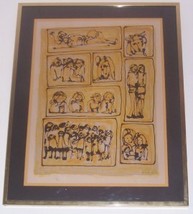 RARE 1969 SIGNED YANNI POSNAKOFF GREECE ART LITHO PRINT - $483.53