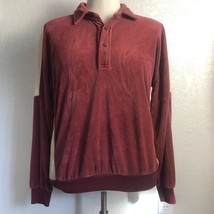Vintage 1970s Enro Men’s Large Long Sleeve Red Velour Collared Pullover - $15.00