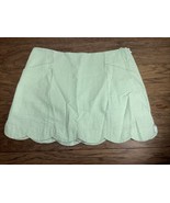 Lilly Pulitzer Green White Stripe Seersucker Scallop Skirt Woman&#39;s Size ... - $29.70