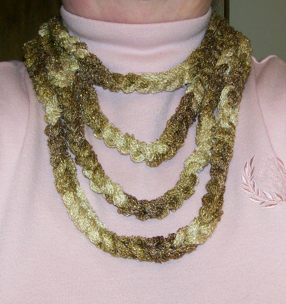 Primary image for Gold Sashay Crochet Rope Necklace, Handmade