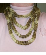 Gold Sashay Crochet Rope Necklace, Handmade - £13.31 GBP