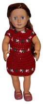 Handmade American Girl Crochet Red Dress, 18 Inch Doll - £17.31 GBP