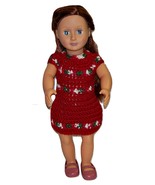 Handmade American Girl Crochet Red Dress, 18 Inch Doll - £17.59 GBP