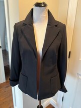 Nina Mclemore Black Neoprene Fabric Shaped Jacket SZ 8 - $98.01