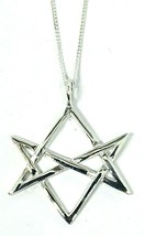 Hexagrama Collar Unicursal 925 Plata Aleister Crowley Thelema Magick 18&quot; Cadena - £22.07 GBP