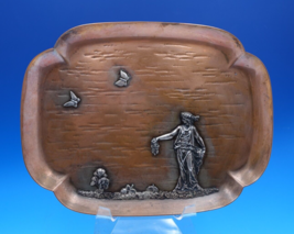 Applied Metals by Gorham Copper Tray w/ Silver Woman Flowers Butterflies... - $46,806.82 MXN