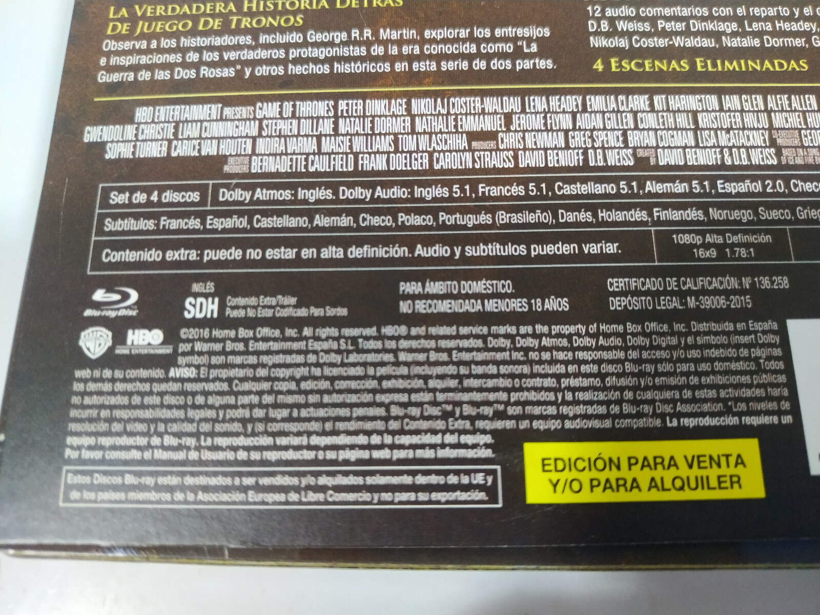 Juego de tronos Quinta Saison 5 Complète - Blu-Ray Espagnol Anglais - 3T Item image 3