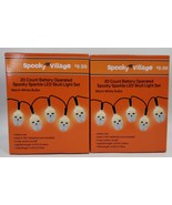 Lot Of 2 Spooky Village 20 Count Battery Operated Halloween LED Skull Li... - $399.92 MXN