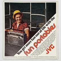 Vintage Magazine Print Ad JVC RC-828 Boombox Portable Stereo Blaster 5&quot; ... - $6.62