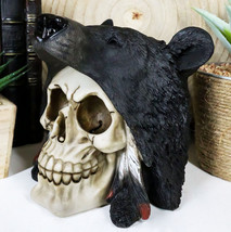 Indian Warrior Chief Big Bear Headdress Skull Statue Gothic Macabre Figurine - £20.90 GBP
