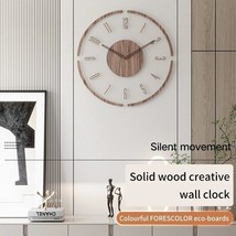 Nordic Minimalist Wall Clock New Solid Wood Silent Luxury Quartz Clock - £42.46 GBP
