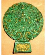 RARE MEXICAN AZTEC TURQUOISE GREEN SUN STONE CALENDER - $94.49