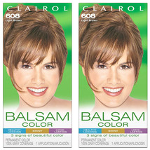 Pack of (2) New Clairol Balsam Permanent Hair Color, 608 Light Brown - £16.50 GBP