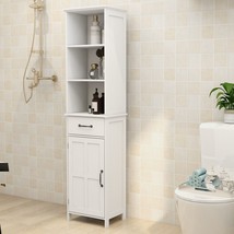 Floor Standing Cabinet with 2 Doors and 1 Drawer - White - £89.73 GBP