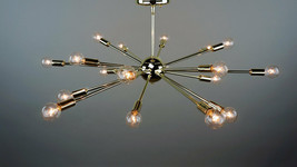 Premium Shiny Brass Sputnik Chandelier 18 Arm Multi Direction Decorative Light - £191.77 GBP