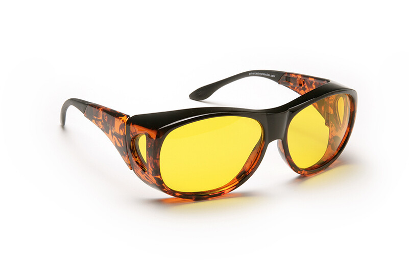 FitOvers Night Vision Solar Shield Sunglasses Yellow Medium FitOver Blue... - $69.25