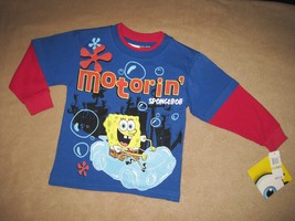 BOYS 4 - Nickelodeon - Motorin&#39; Spongebob Squarepants Long-sleeved SHIRT - £9.57 GBP