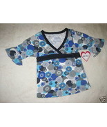 GIRLS 5-6 - Girl Time - Aqua / Gray Pullover BLOUSE - £7.99 GBP