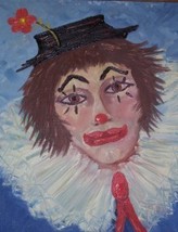 Rare Signed Germain Circus Clown Portrait Oil Painting - £220.97 GBP