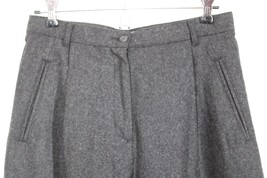 Vtg Ralph Lauren Polo Jeans Co 6 Charcoal Gray Wool High Waist Pleat Pants - £30.36 GBP