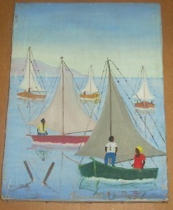 Primary image for RARE SIGNED LOUIS CARIBBEAN HAITIAN HAITI ART PAINTING