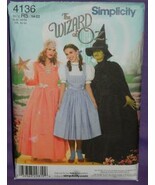 Simplicity 4136 WIZARD OF OZ DOROTHY GLINDA WITCH COSTUMES 14-22 OOP - $105.95 CAD