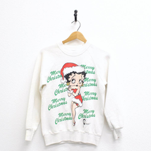 Vintage Betty Boop Merry Christmas Sweatshirt Small - £40.32 GBP