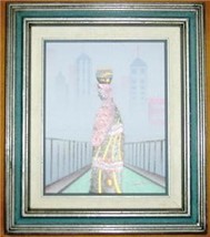 RARE SIGNED WOODVILLE ACRLIC MIXED MEDIA ART PAINTING - $288.53