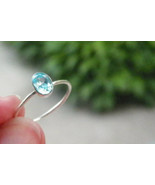 Small Blue Topaz Ring Size 7 or O, 925 Silver - £11.85 GBP