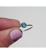 Small Blue Topaz Ring Size 7 or O, 925 Silver - £7.11 GBP