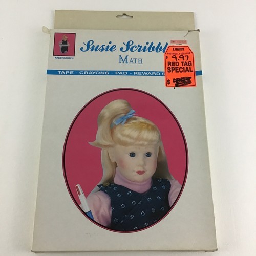 Susie Scribbles Math Learning Tape Crayons Pad Reward Stickers Vintage 80s - $25.69