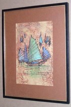 Rare Yan Sang Fishing Boat Chinese Oriental Painting - $484.49