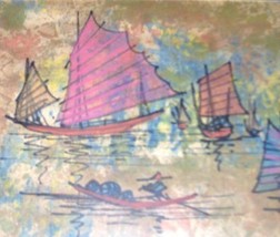 Rare Yan Sang Framers Chinese Watercolor &amp; Ink Painting - £315.28 GBP