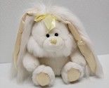 Vintage Chosun White Bunny Plush Yellow Satin &amp; Long Ears Yellow Bow - £36.31 GBP