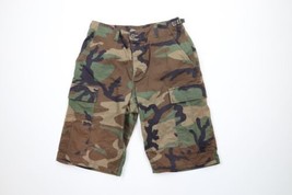 Vtg 90s Military Mens Small Faded Custom Woodland Camouflage Combat Shorts USA - $49.45