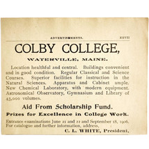1906 Colby College C.L. White President Advertisement Waterville Maine E17E - $19.99