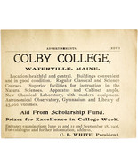 1906 Colby College C.L. White President Advertisement Waterville Maine E17E - €17,20 EUR