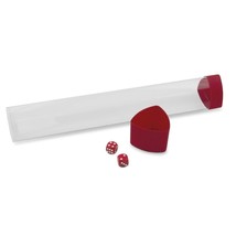 5 BCW Clear Tri-oval Playmat Tubes With 2 Red Dice and Caps - £27.26 GBP