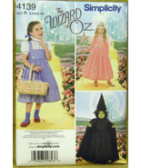 Simplicity 4139 WIZARD OF OZ DOROTHY GLINDA WITCH COSTUMES 3-8  - £22.01 GBP