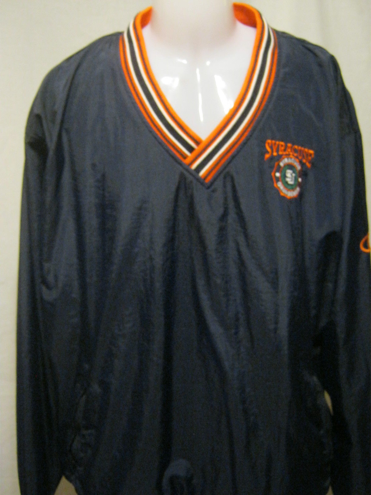 CHAMPION Syracuse Orangemen Mens V-Neck Pullover Jacket,L Large,Lined,Basketball - $17.56