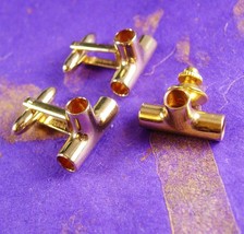 PipeFitter Cufflinks Vintage Industrial Fittings Tie Tack Set Men's Hickok Desig - $110.00