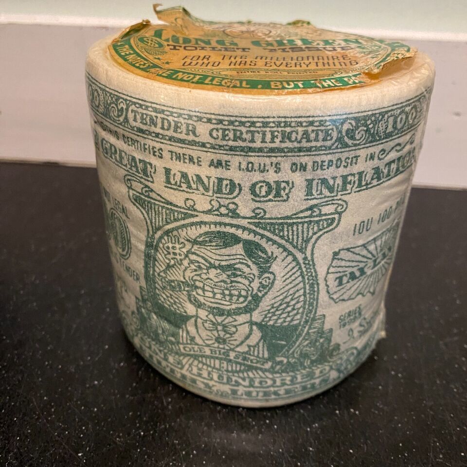 Money Toilet Tissue Novelty TP Long Green Vintage Joke Tax Paper Big Whe... - $1.72