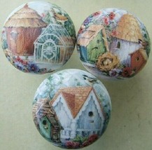 Ceramic Cabinet Knobs BirdHouse #6 @PRETTY@ Birds (3) - $13.86