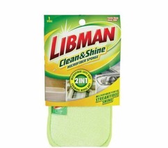 LIBMAN Clean &amp; Shine Microfiber Sponge 2 in 1 Lint Free Washable Yellow/... - £15.52 GBP