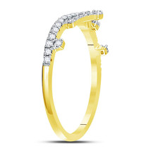 10kt Yellow Gold Womens Round Diamond Crown Tiara Fashion Band Ring 1/5 Ctt - £274.04 GBP