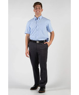 ROBBINS &amp; BROOKS MEN&#39;S DRESS SHIRT BLUE ASST SIZES S/S SLIM 4-WAY FLEX - $24.67 CAD
