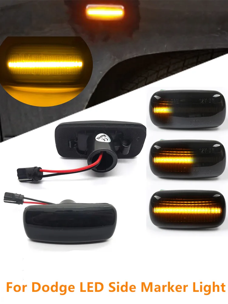 Smoked Dynamic LED Side Marker Turn Signal Lights For Doe Grand Caravan Journey  - £154.39 GBP