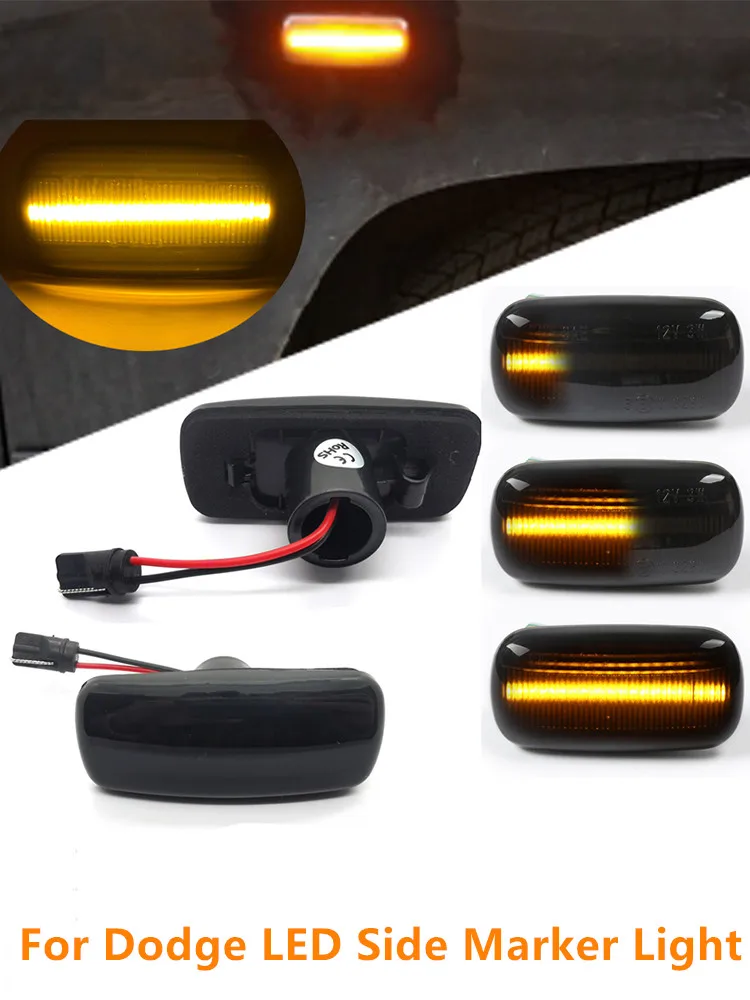 Smoked Dynamic LED Side Marker Turn Signal Lights For Doe Grand Caravan Journey  - £145.92 GBP