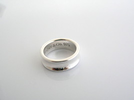 Tiffany &amp; Co Sterling Silver Concave Circle Ring Band Sz 5.5 Gift Love Statement - £118.95 GBP